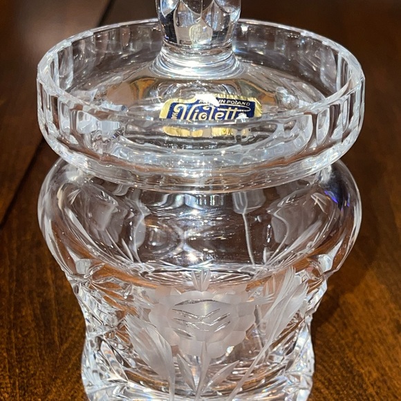 Vintage Violetta Polish Crystal Covered jam or mustard  jar - Picture 7 of 16